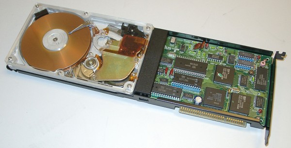 A hardcard: an ISA card with an integrated hard drive mounted to it. 