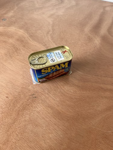 Tin of spam meat.