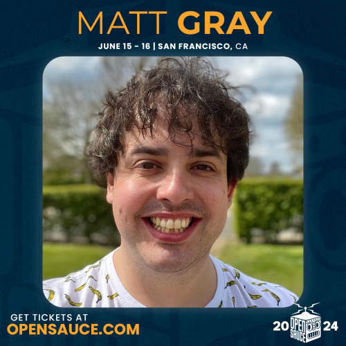 It’s basically my avatar headshot with a border, the Open Sauce Logo and details of the event. 