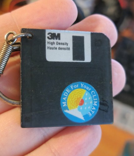 A floppy disk keychain 
