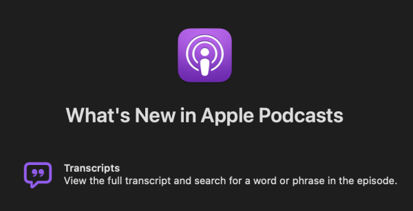 What's new in Apple Podcasts: Transcripts — View the full transcript and search for a word or phrase in the episode.