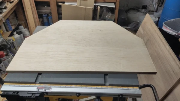 Thick plywood in an angular D shape