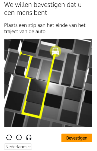 Bizarre captcha that requires you to locate the end location of a car's route.