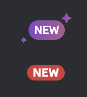from discord: sparkly purple new, and regular red new
