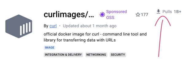 the curl image has over 1 billion pulls