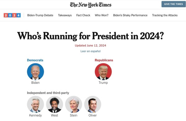 Portraitfotos der genannten Kandidat:innen aus einem Artikel der NYT