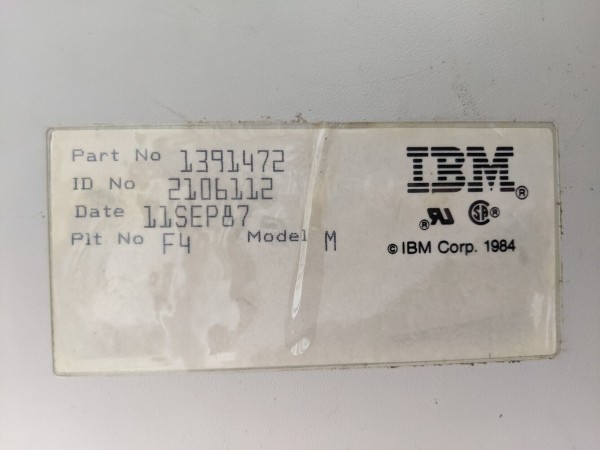 manufacturing sticker for an IBM Model M keyboard, part 1391472 with date 11SEP87