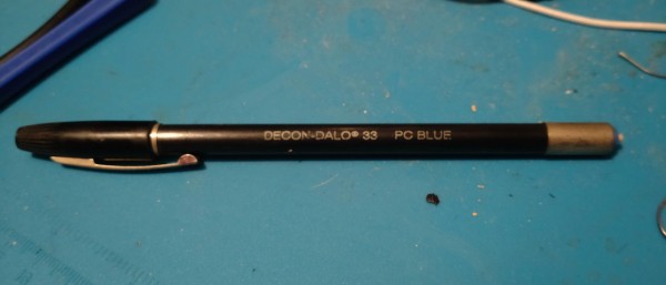 A very old pen, labeled DECON-DALO 33 PC-BLUE