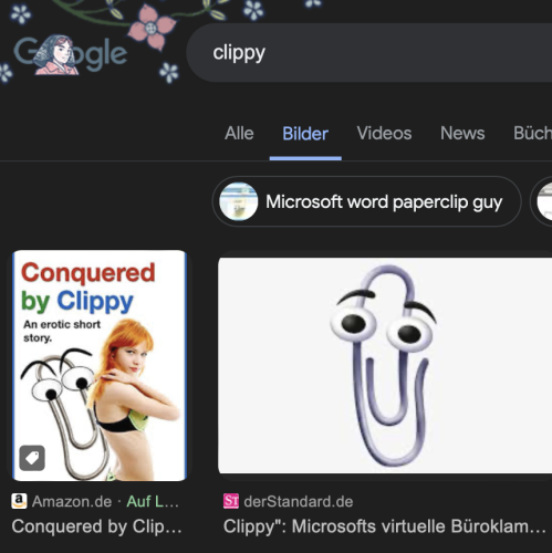 clipp google image search, first result is "Concequred by Clippy" on amazon