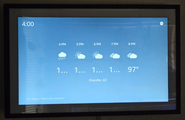 Some amazon smart tablet showing temperatures over 100 degrees fahrenheit as "1..." 